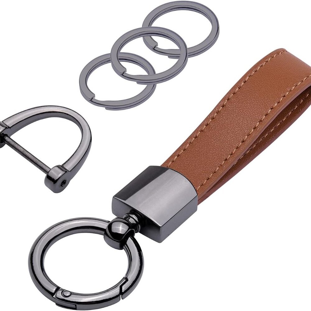Genuine Leather Car Keychain, Key Fob Key Chain for Men and Women